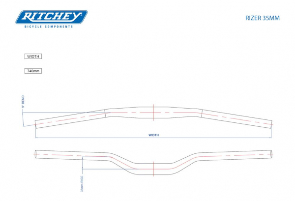 Manillar Ritchey Rizer Comp MTB 31.8mm / 740mm / Negro 4 Manillar Ritchey Rizer Comp MTB 31.8mm / 740mm / Negro - Imagen 2