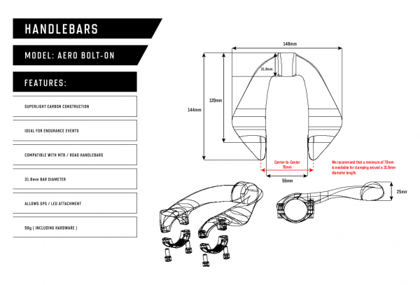 Puños Farr Carbon Aero Bolt-On V2 - Black 8 Puños Farr Carbon Aero Bolt-On V2 - Black - Imagen 6
