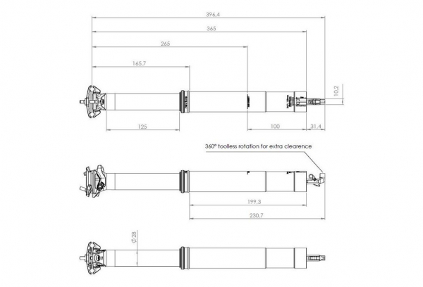 Bike Yoke Revive Max - Tija De Sillín Telescópica De Paso Interno Negro (sin Comando) 6 Bike Yoke Revive Max - Tija De Sillín Telescópica De Paso Interno Negro (sin Comando) - Imagen 4