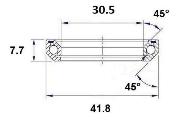 Black-bearing Cojinete Negro B8 Cojinete De Dirección 30 5 X 41 8 X 7 7 Mm 45/45 ° 3 Black-bearing Cojinete Negro B8 Cojinete De Dirección 30 5 X 41 8 X 7 7 Mm 45/45 °