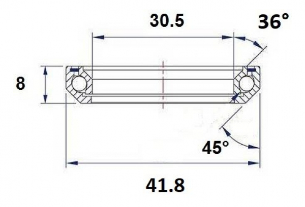 Black-bearing Cojinete Negro B14 Cojinete De Dirección 30 5 X 41 8 X 8 Mm 36 ° / 45 4 Black-bearing Cojinete Negro B14 Cojinete De Dirección 30 5 X 41 8 X 8 Mm 36 ° / 45 - Imagen 2